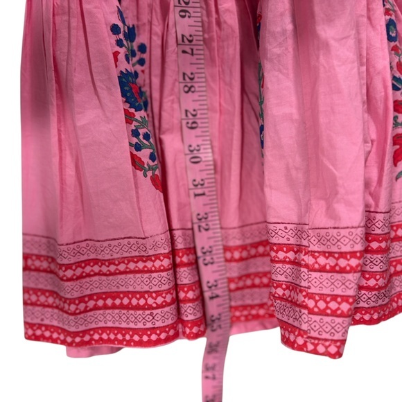 OLIPHANT Boca pink tiered printed Yoke Dress S - Picture 10 of 12